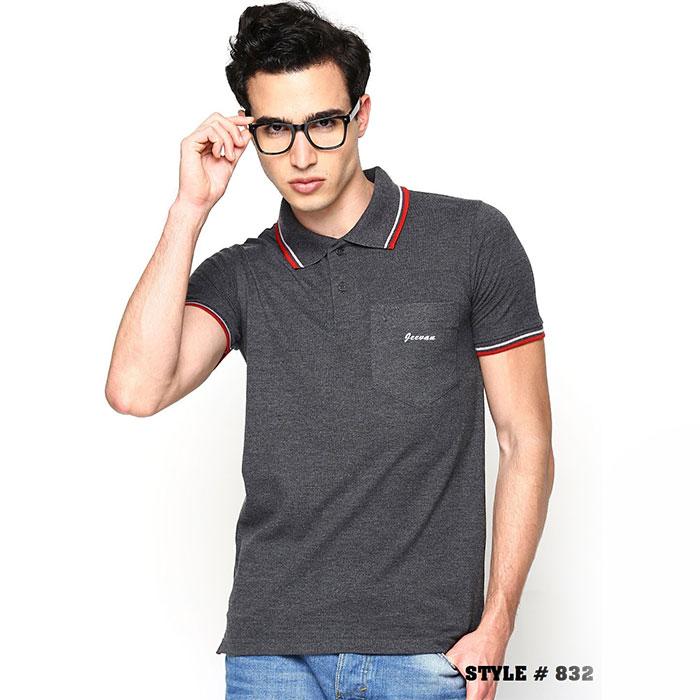 Dark Grey Collar T-Shirt
