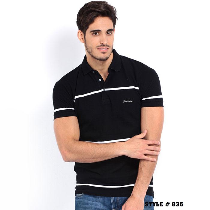 Black With White Stripe T-Shirt