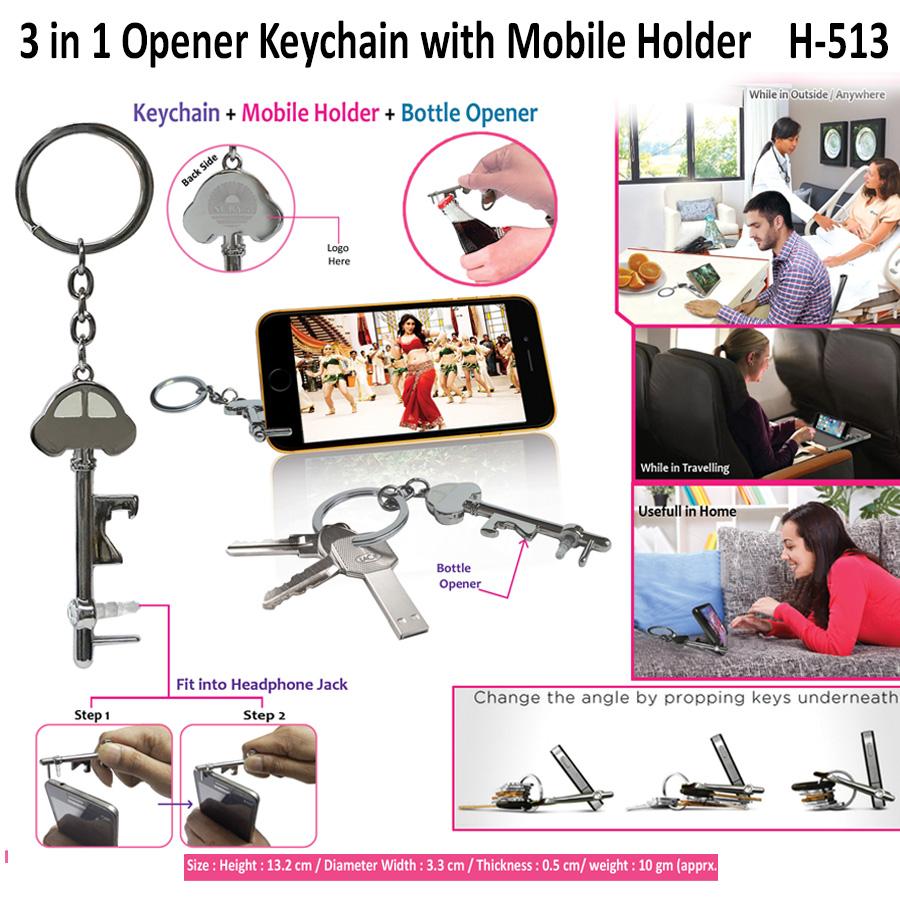 Three In One Metal Key Chain
