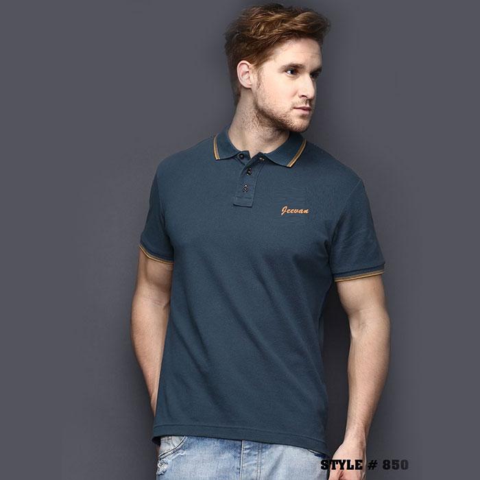 Oxford Blue Collar T-Shirt