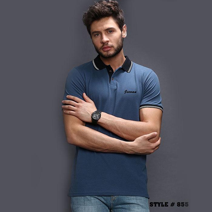 Rhino Blue Collar T-Shirt