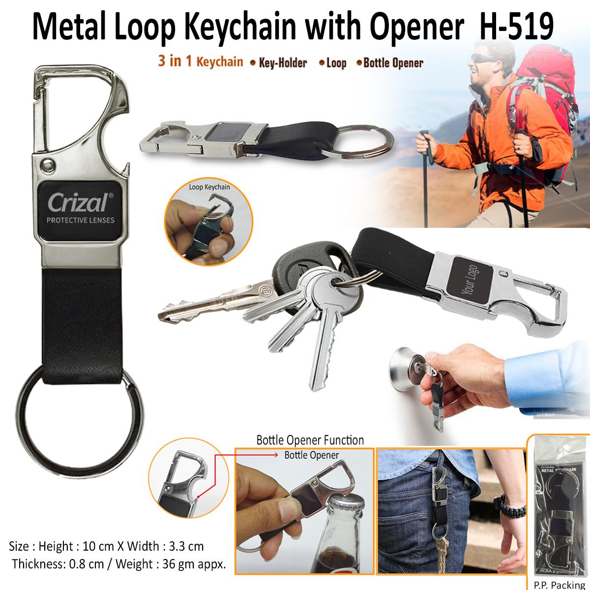 Metal Loop Opener Keychain