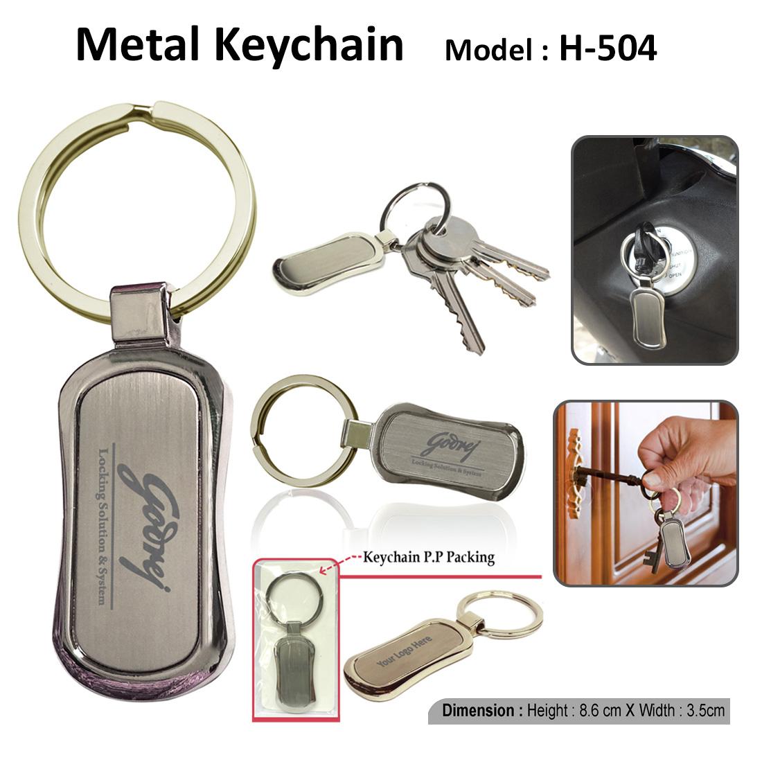 Curve Shape Metal Keychain