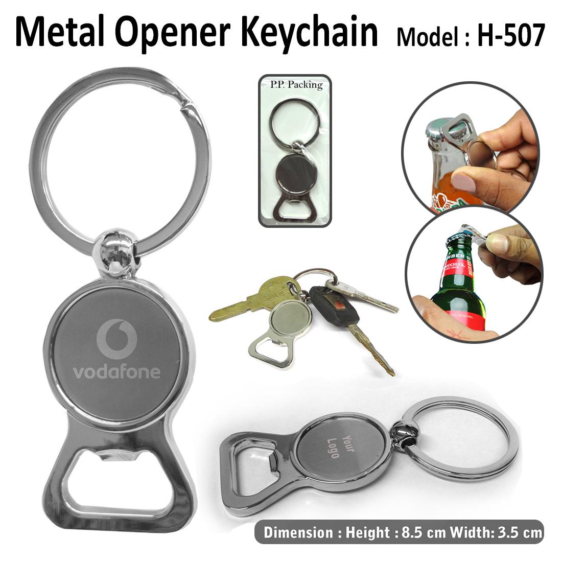 Metal Dual Shape Opener Keyring