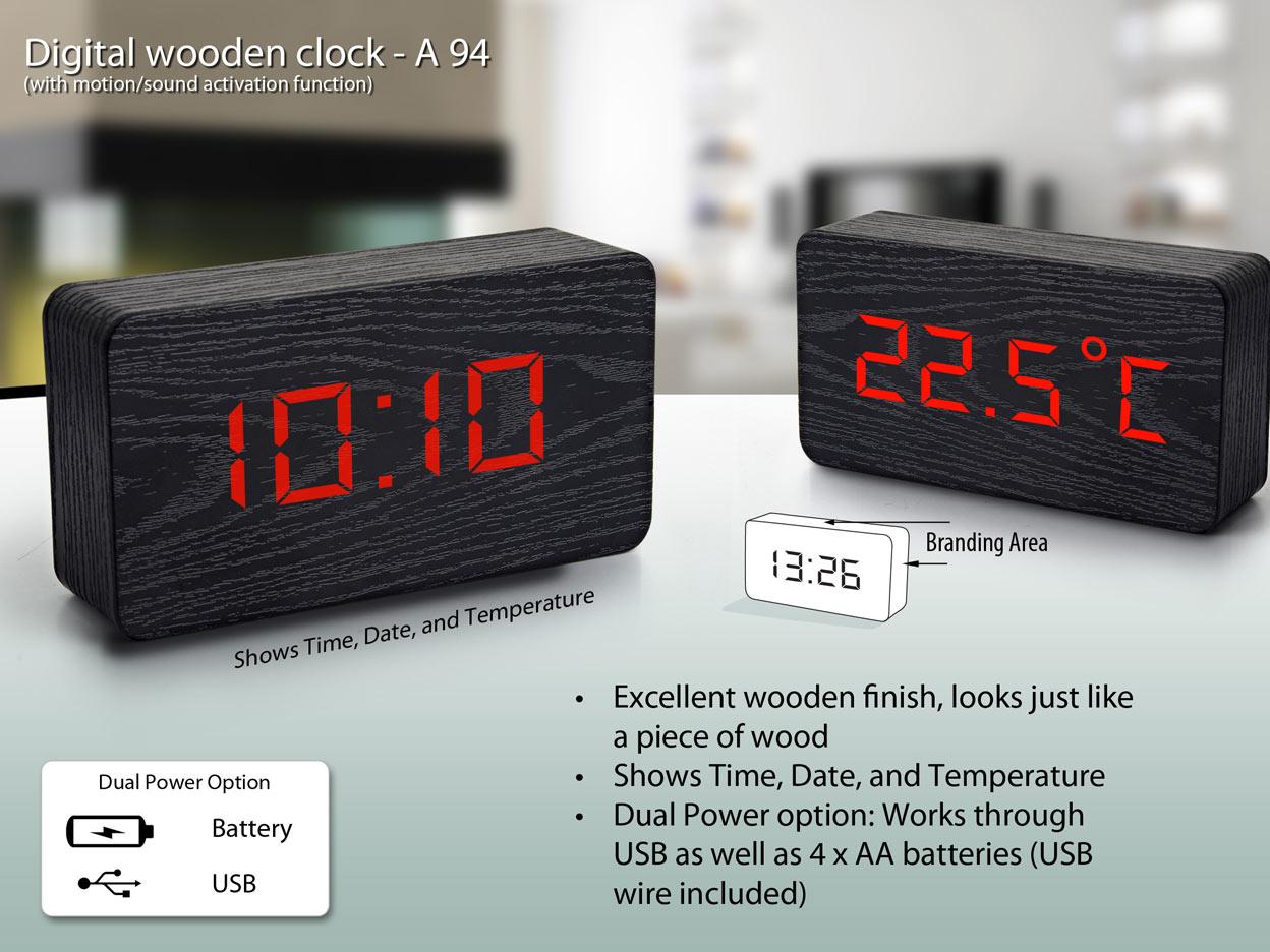 Digital Wooden Clock