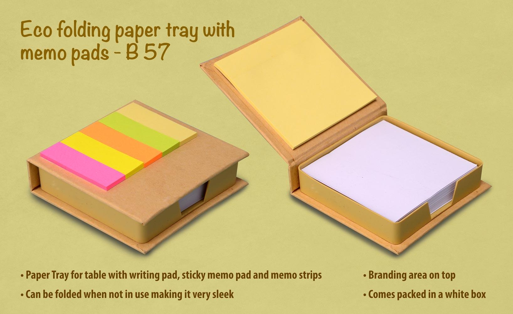 Eco Folding Paper Tray With Memo Pads
