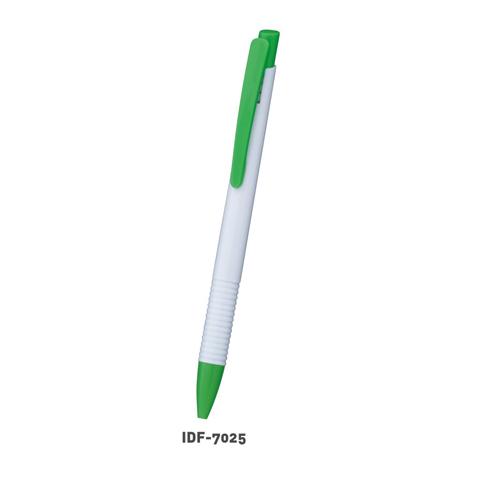 Plastic Green With White Clickable Pen