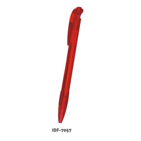 Plastic Red Transparent Clickable Pen