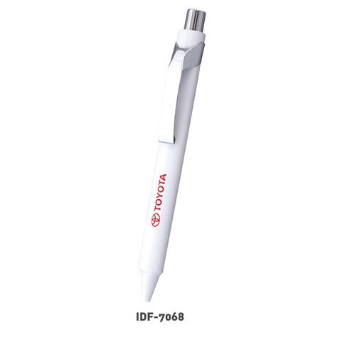 White With Trianlge Tip Clickable Pen