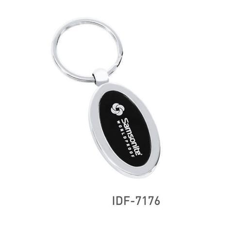 Soft Oval Metal Keychain