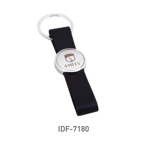 Metal Long Fabber Round Keyring