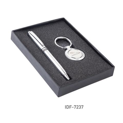 Silver Metal Pen With Keychain