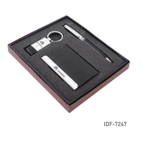 Rectangle KeyChain With Metal Pen Card Holder